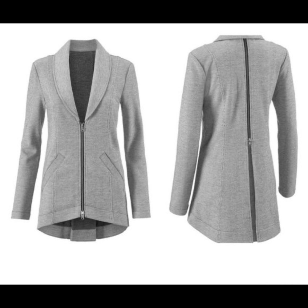 Cabi Drop Off Jacket in Gray Stripe